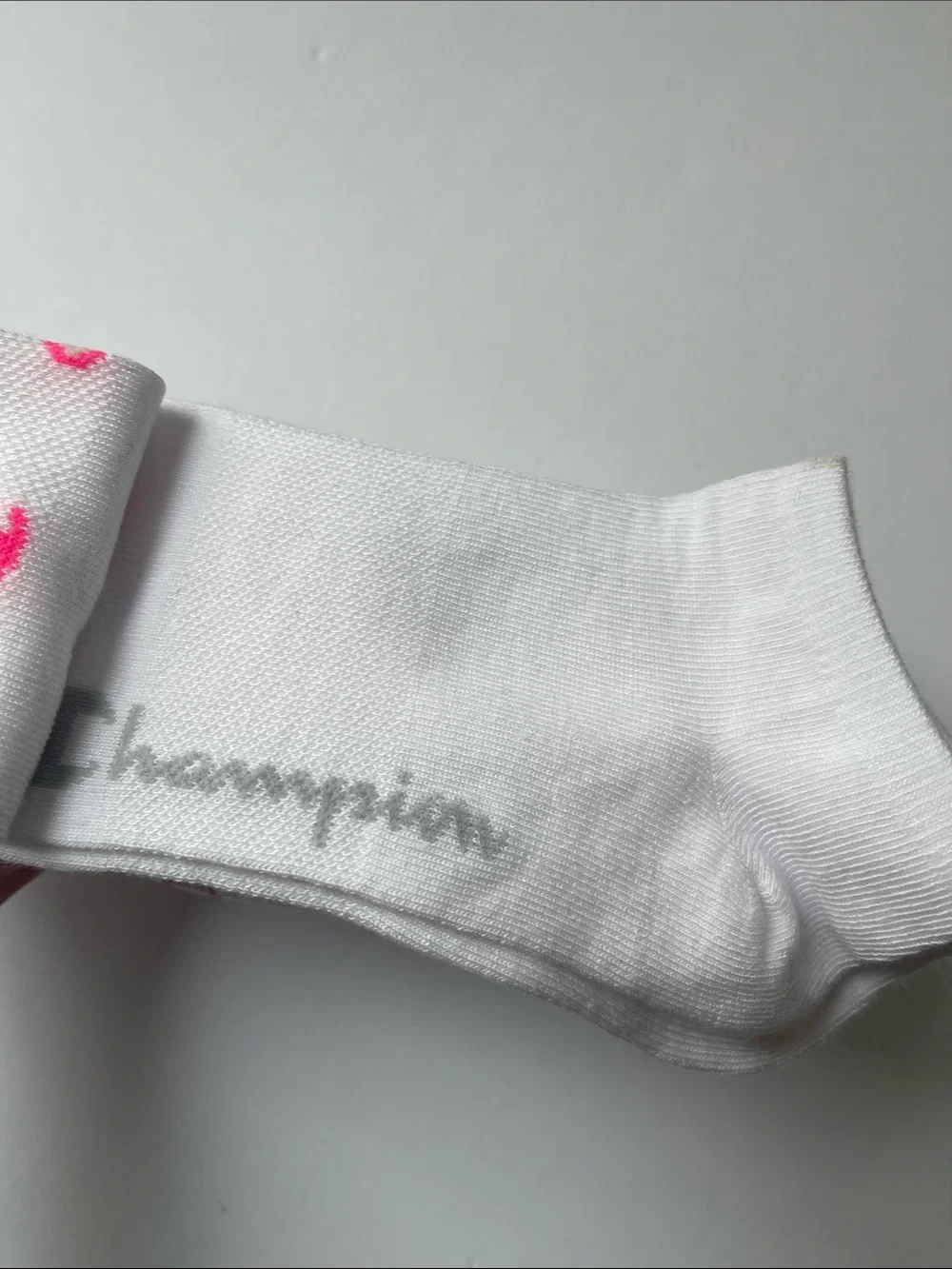 10 Pair Champion White/Multicolor Logo Lightweight‎ Low Cut Socks NWT